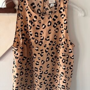 a new day Tan and Black Animal Print Tank Top